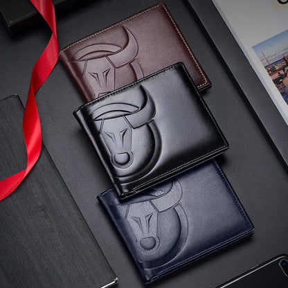 BULL CAPTAIN 0203 RFID Anti-theft Top-layer Cowhide Multiple Card Slots Wallet(Coffee Horizontal) by BULL CAPTAIN