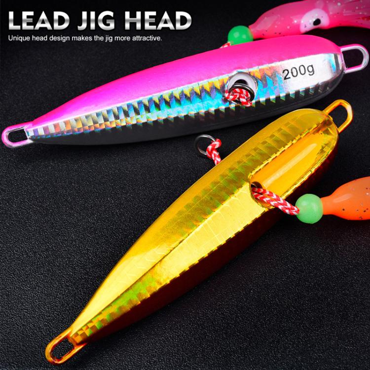 60G PROBEROS LF159 Luminous Bearded Squid Hook Slow Cranking Road Runner Iron Plate Bionic False Bait(D) by PROBEROS
