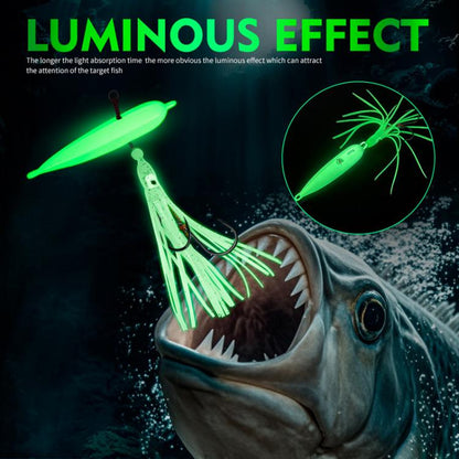 60G PROBEROS LF159 Luminous Bearded Squid Hook Slow Cranking Road Runner Iron Plate Bionic False Bait(B) by PROBEROS