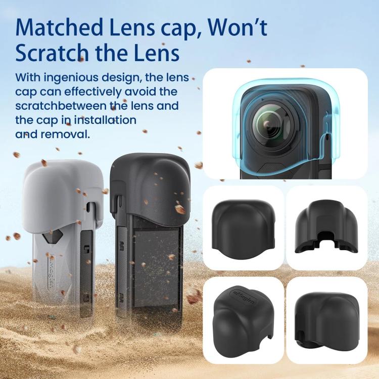 aMagisn Body Case+Lens Cap For Insta360 X5 Action Camera Protective Accessories Gray by aMagisn