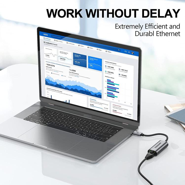 QGeeM USB-A To RJ45 LAN Converter Gigabit Ethernet Adapter for Laptop, PC, Smartphone, Plug & Play Cable Length 15cm by QGeeM