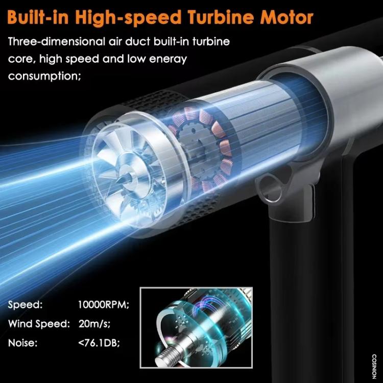 T-Shaped Hair Dryer with Smart Inverter Technology High-Power Blow Dryer for Home & Salon Use EU Plug With 3 Nozzles(Gray) by bashfashion