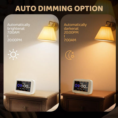 4.3-Inch Desktop Digital Clock With Time And Date For Dementia(White) by bashfashion