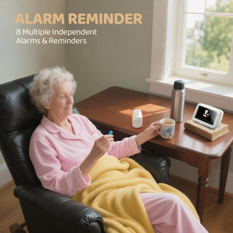 4.3-Inch Desktop Digital Clock With Time And Date For Dementia(White) by bashfashion