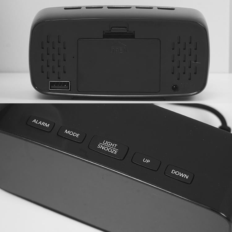 LED Electronic Alarm Clock Bedside Vibrator Clock, Color: White Shell White Light by bashfashion